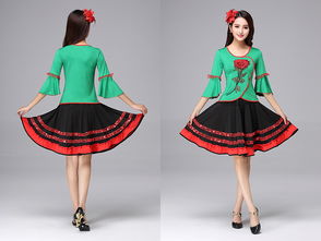 民族風(fēng)情與時尚融合——廣場舞服裝玫瑰花朵喇叭袖系列